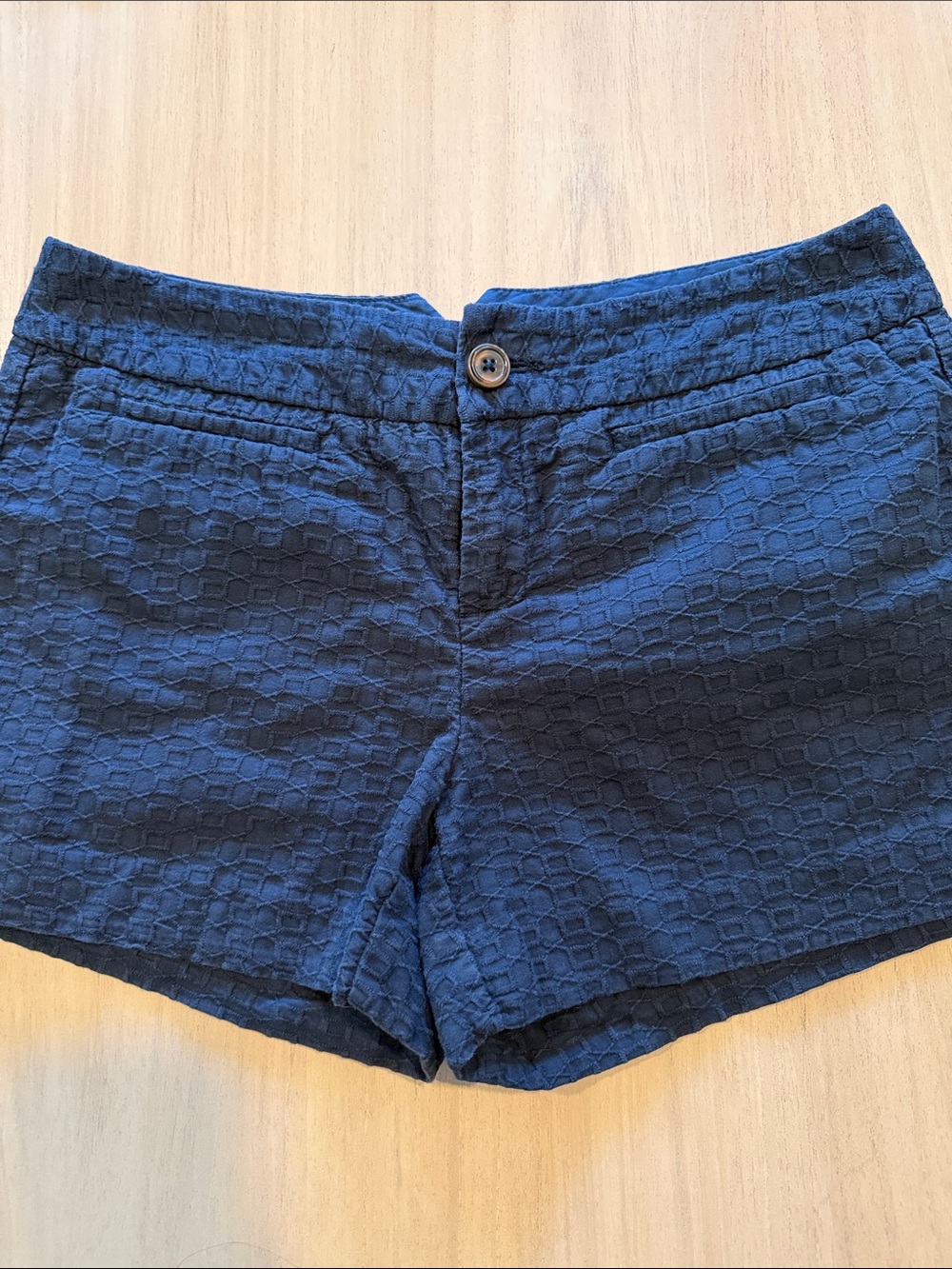 Banana Republic Factory Navy Textured Cotton Shorts Size 6